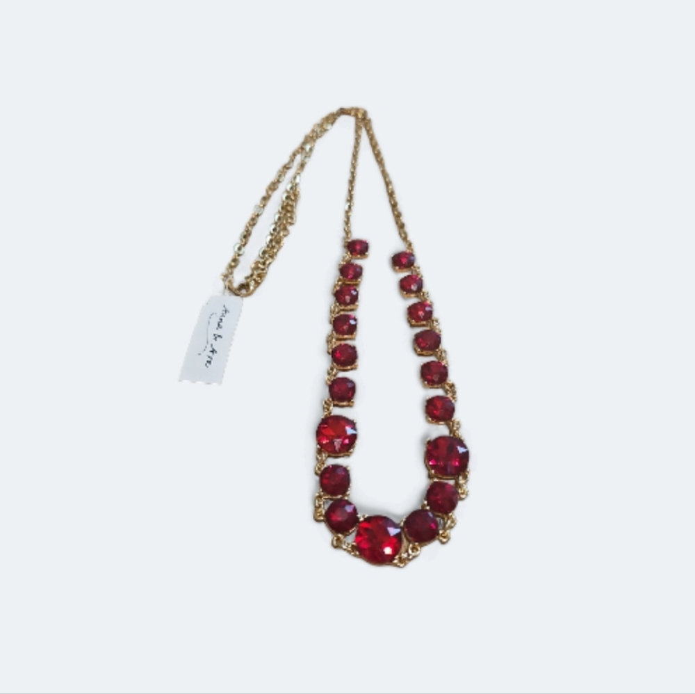Anne & Ava Long Gold Toned Statement Necklace. - Picture 2 of 6